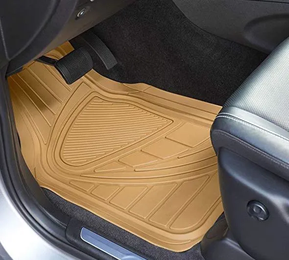 Basics 4 Piece Car Floor Mat, Beige