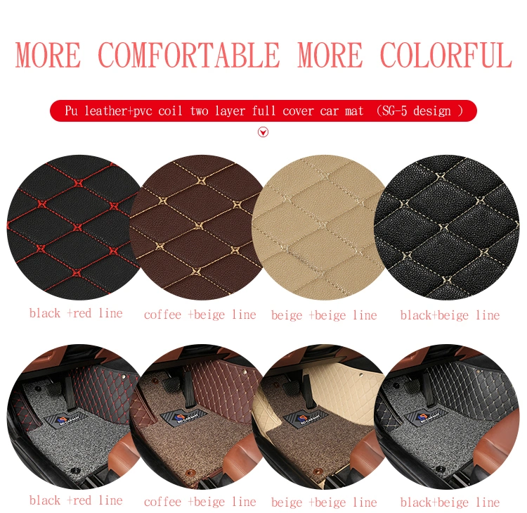 Wholesale Customized Hand Sewing Leather 5D /6D/7D Anti Slip Car Mats Sengar Brand