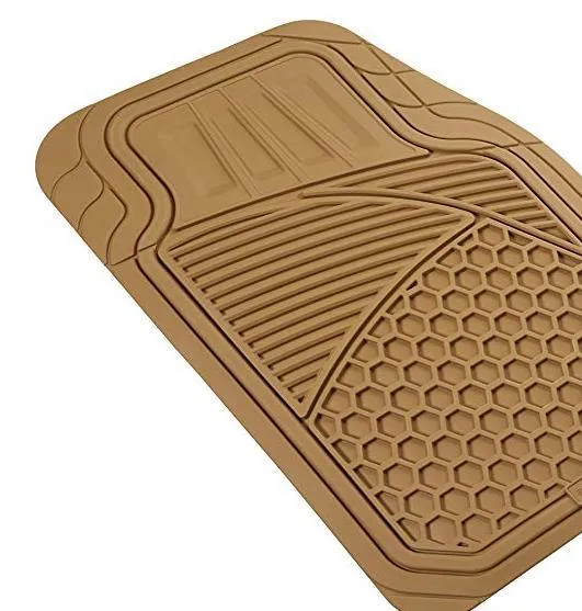 Basics 4 Piece Heavy Duty Car Floor Mat, Beige