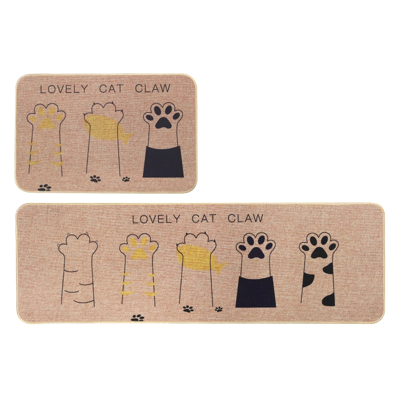 Custom Anti Fatigue Linen Fabric Non-Slip Square Front Door Foot Mat Indoor Easy Clear Kitchen Door Mat