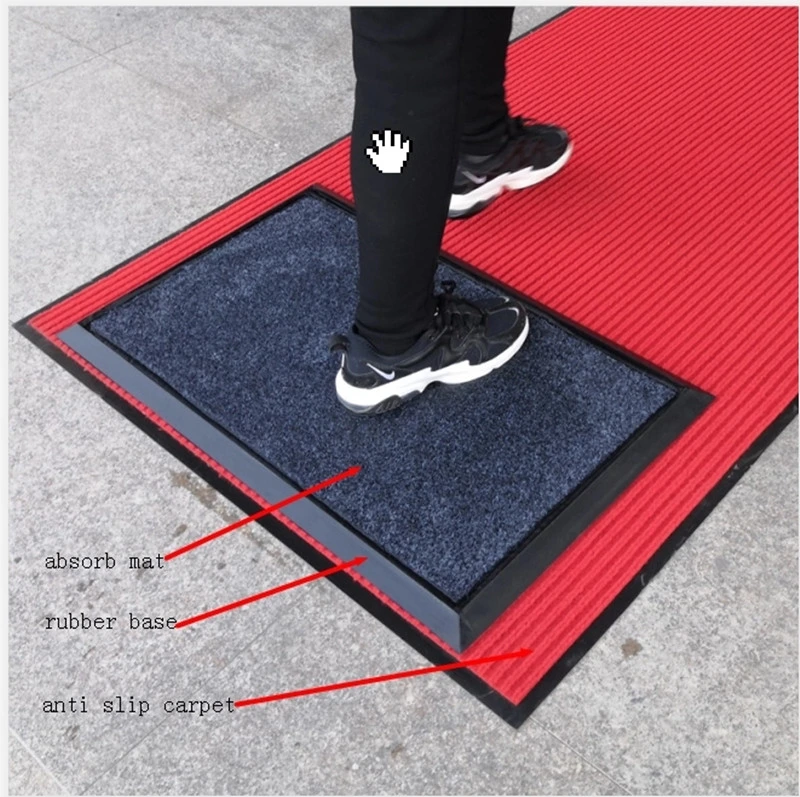 Wholesale Antislip Carpet Entry Custom Polypropylene Surface PVC /Rubber Backing Outdoor Shoe Cleaning Dustproof Door Mat