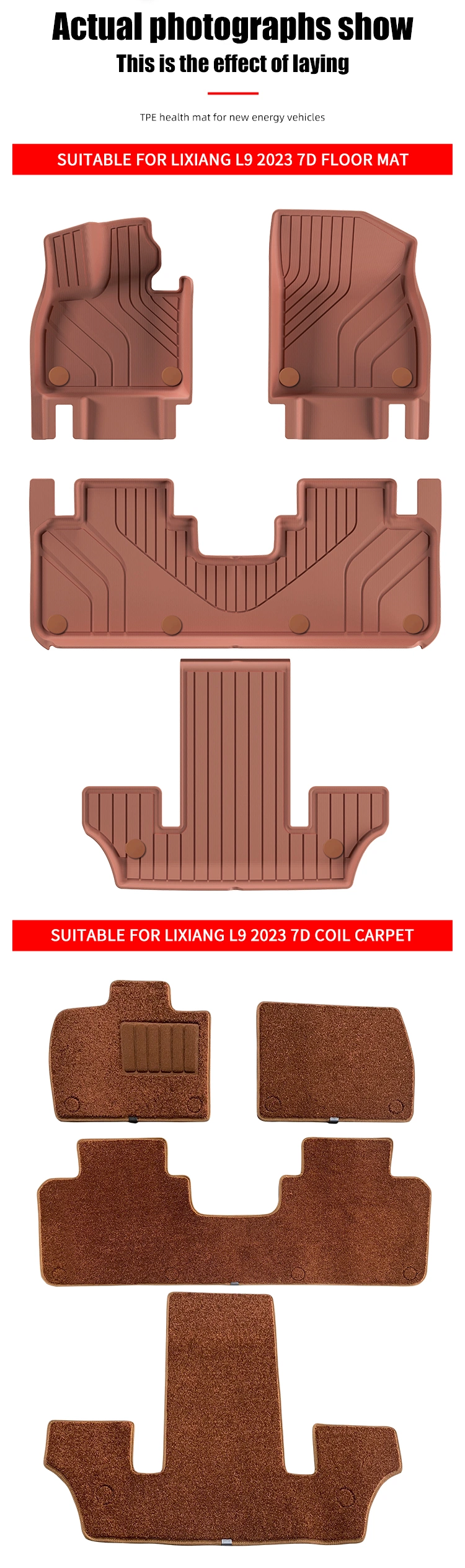 Car Mats for Lixiang L9 2023 7D Orange