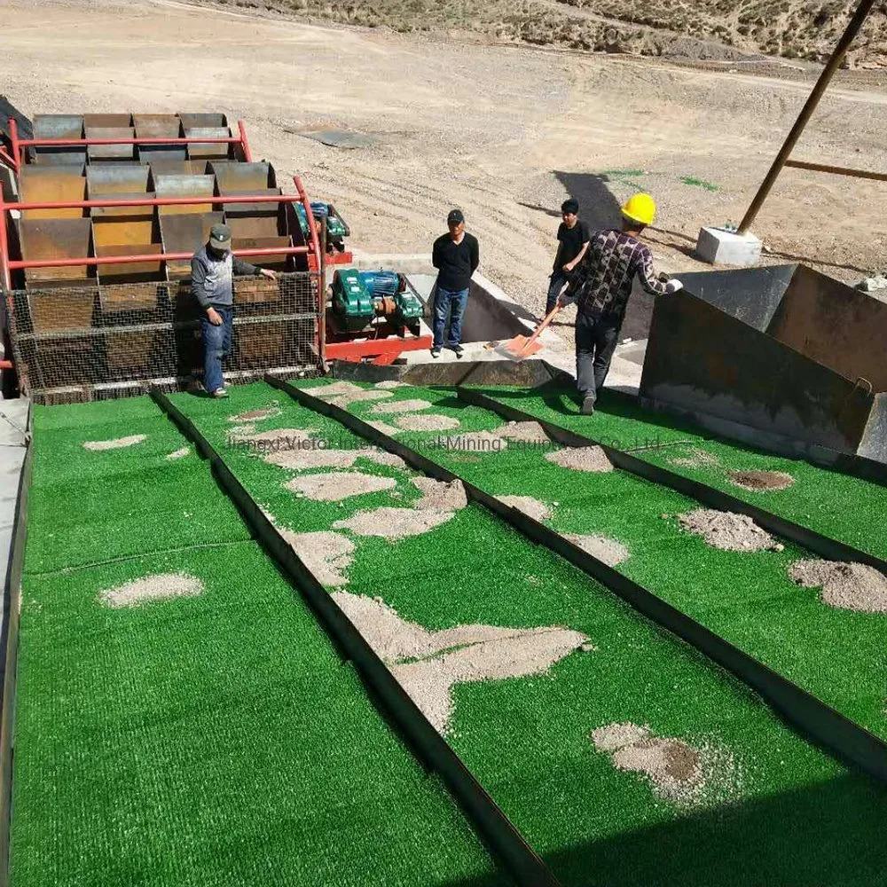 Cheap Price Alluvial Gold Sluice Box Rubber Plastic Mat Artificial Gold Grass Carpet