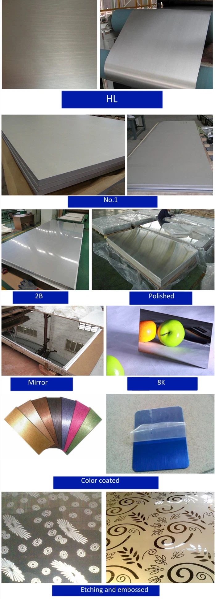 Food Grade Stainless Steel Plate 304 Color Stainless Steel Sheet Gold Mirror 316 Stainless Steel Sheet