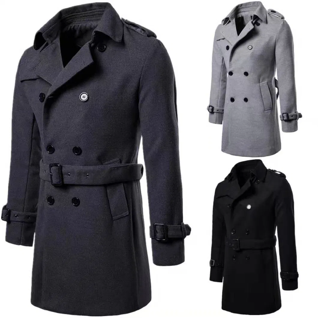 Spring / Autumn Cotton Customized Garment Men Jacket Wool Overcoat Dust Coat