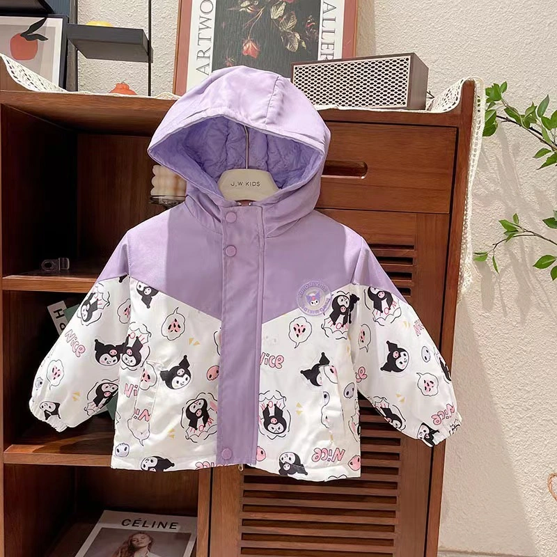 Baby Girl Interchange Jacket Cotton Lining Long Sleeve Hoody Leisure Children Clothes