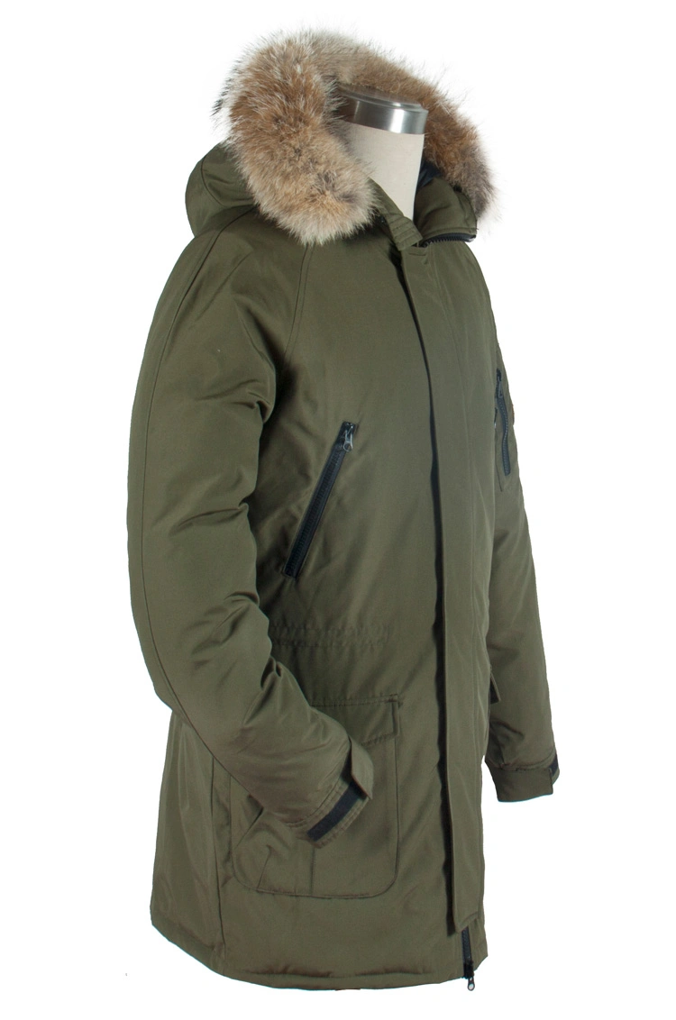 Men&prime;s Heavy Padding Jacket Outdoor Winter Coat with Fur Hood