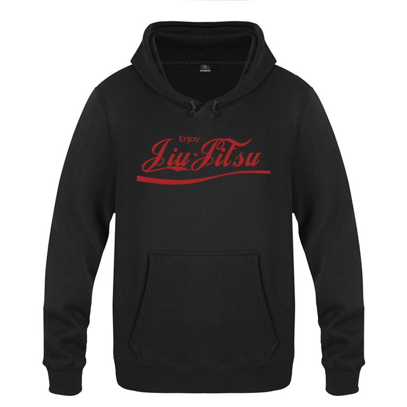 Black Custom Logo Long Sleeve MMA Bjj Jiu Jitsu Men Hoodies