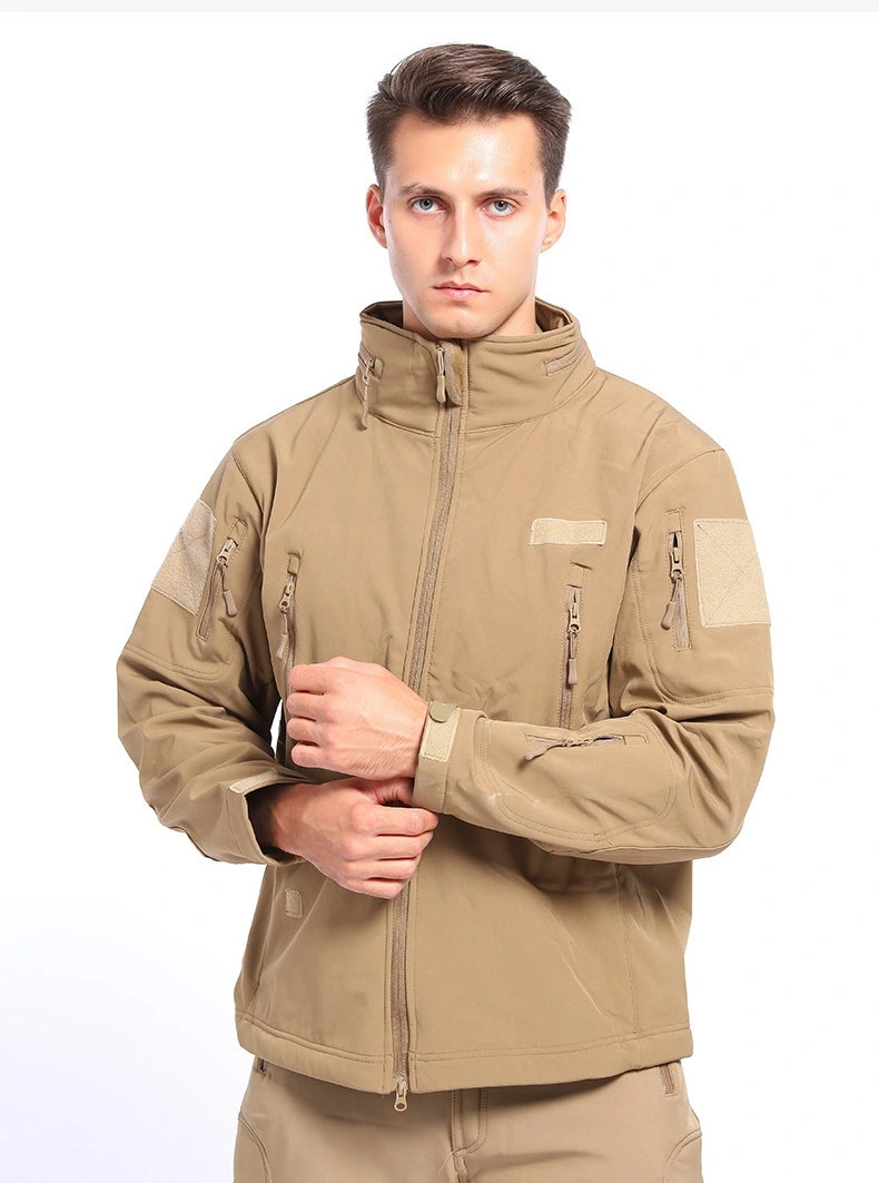 Factory-Made Waterproof Fleece Camo Soft Shell Men&prime;s Outdoor Thermal Fleece Jacket Warm Winter Jacket