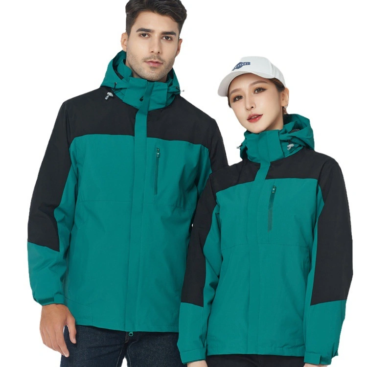 Hiworld Unisex Winter Sports Three-in-One Thickening Detachable Work Windbreak Jacket with Custom Logo