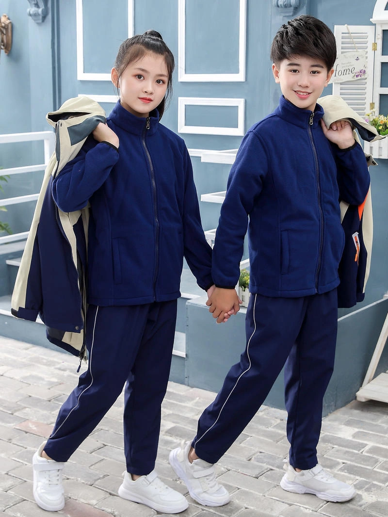 Wholesale Primary and Secondary School Students 3-in-1 Two-Piece Waterproof Jacket