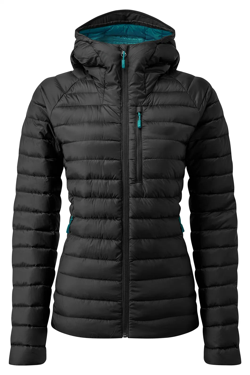 Asiapo China Factory Women&prime;s Black Down Jacket for Hiking/ Climbing/ Skiing