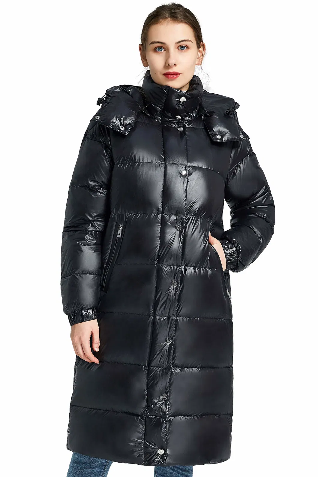 Asiapo China Factory Women&prime;s DWR Lightweight Warm Long Down Jacket