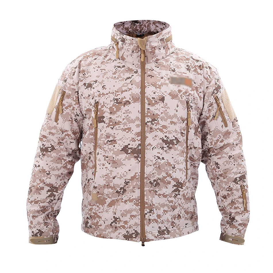 Factory-Made Waterproof Fleece Camo Soft Shell Men&prime;s Outdoor Thermal Fleece Jacket Warm Winter Jacket