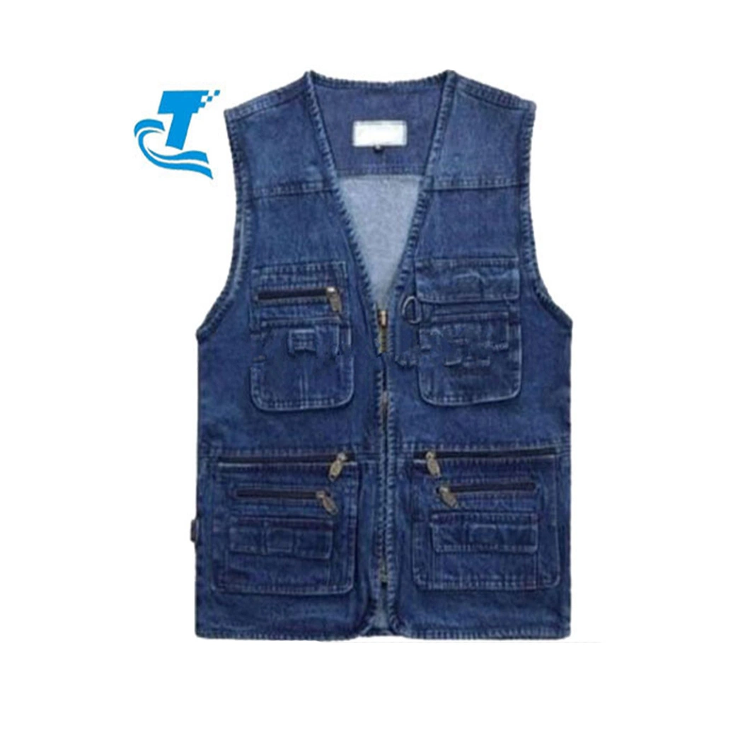 Autumn Travel Denim Waistcoats Men Breathable Jean Jacket Vest