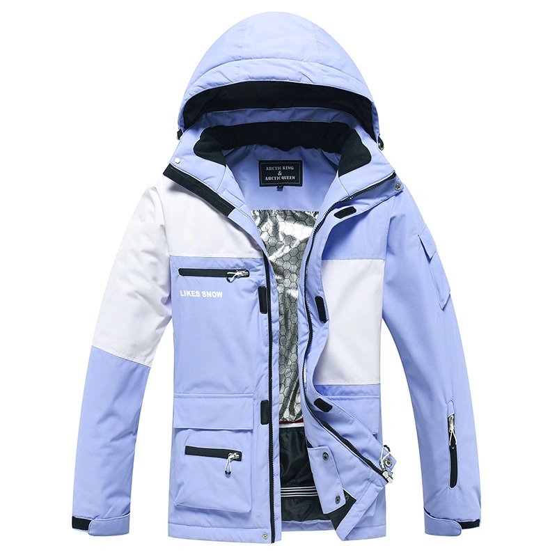 Snow Outerwear Men Hooded Trend Ski Jacket Pants Set Thicken Warm Waterproof Snowboard Suit Women