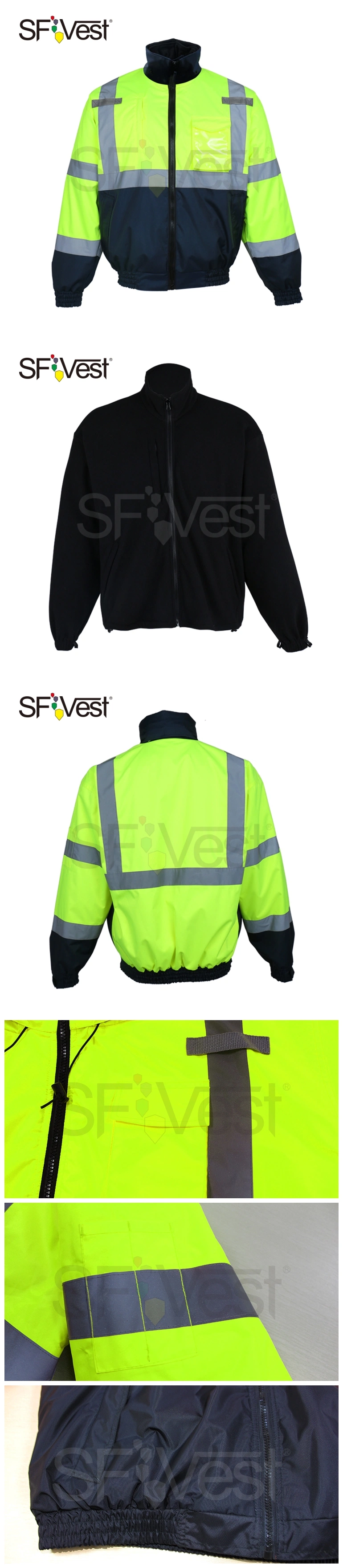 2020 High Vis Safety Reflective Bomber 3 in 1 Jacket