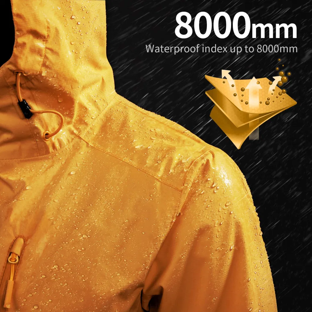 China Supplier Outdoor Clothing Waterproof Breatable Hoody Men Coats Rain Jacket