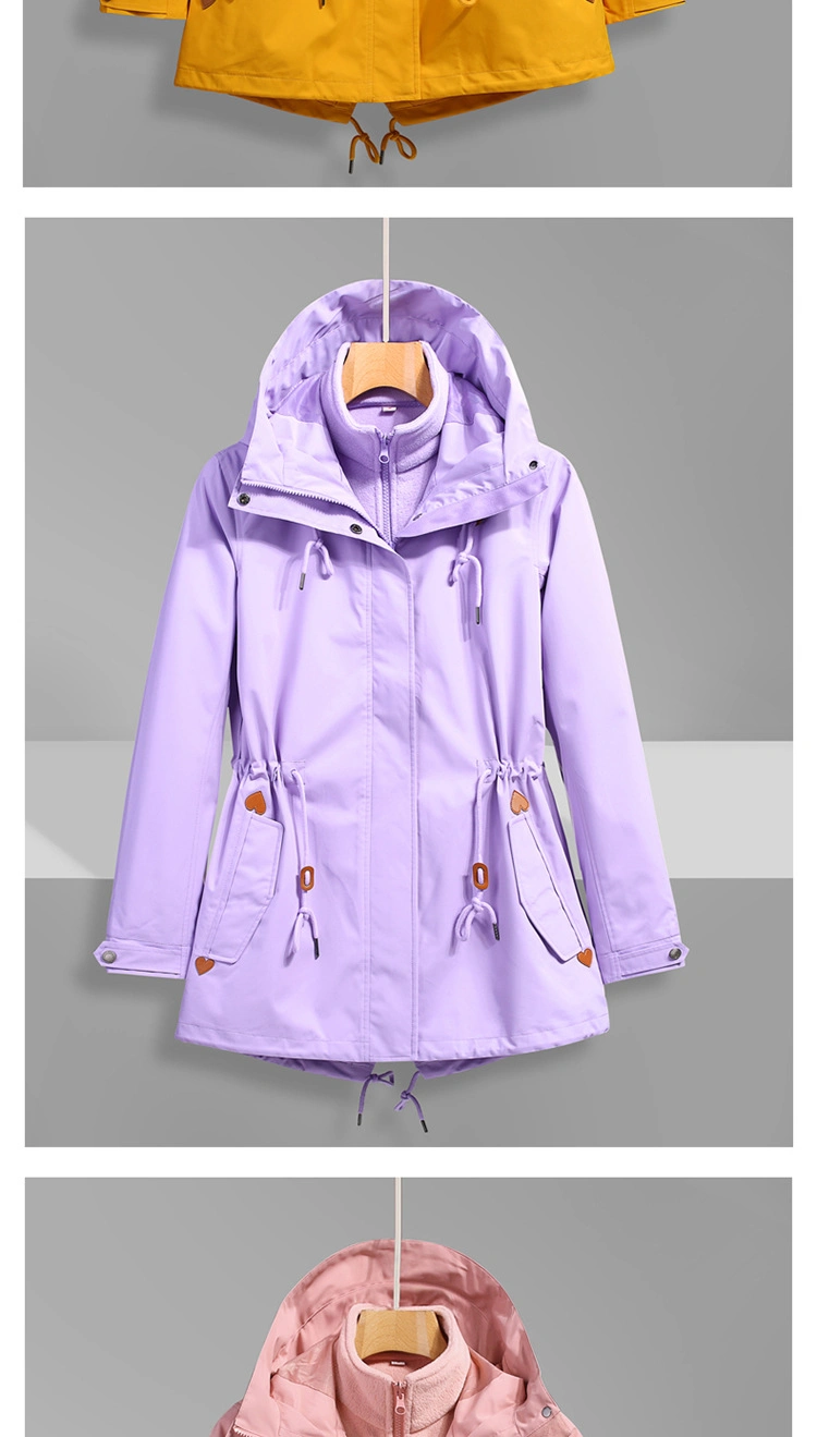 Women&prime;s Waterproof Ski Jacket 3-in-1 Windbreaker Winter Coat Fleece Inner for Rain Snow Outdoor Hiking