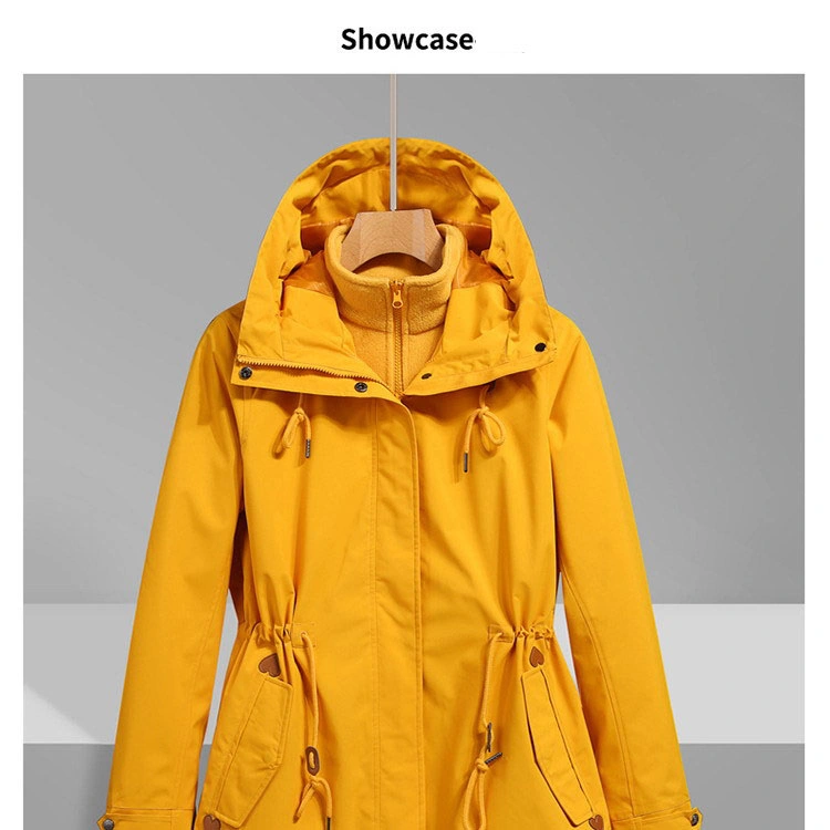 Womens 3-in-1 Winter Jacket Waterproof Rain Coat with Hood Warm Fleece Ski Jackets