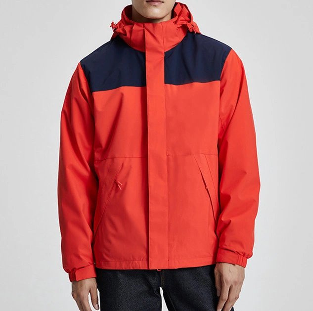 Men Classic Waterproof/Windproof/Outdoor Breathable Jacket Windbreaker with Contrast Colors