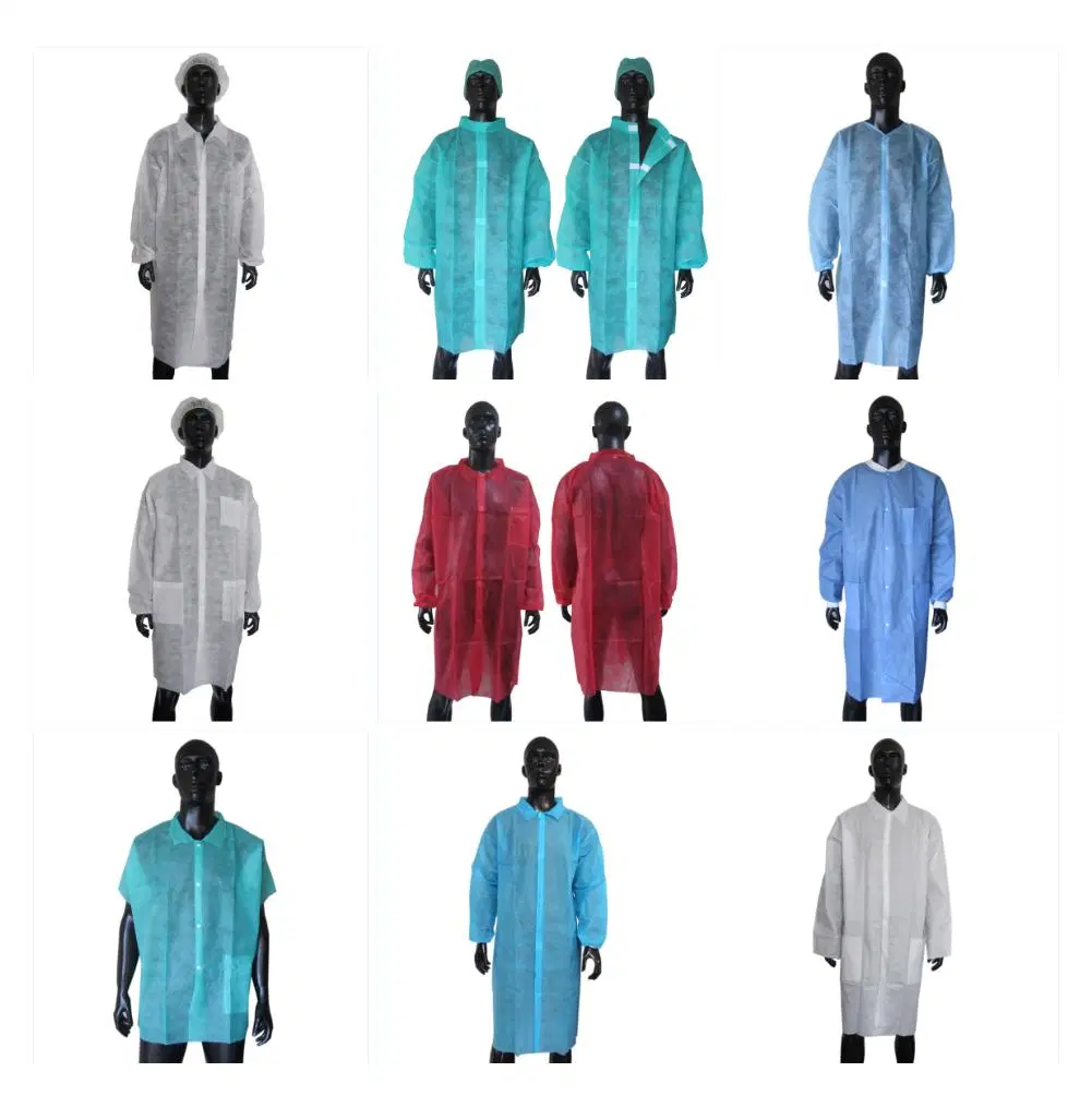 PP Lab Coat Disposable Hospital Laboratory Factory Workwear Disposable Workwear