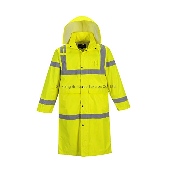 Hi Vis Classic Rain Coat Waterproof Rain Jacket with Hood