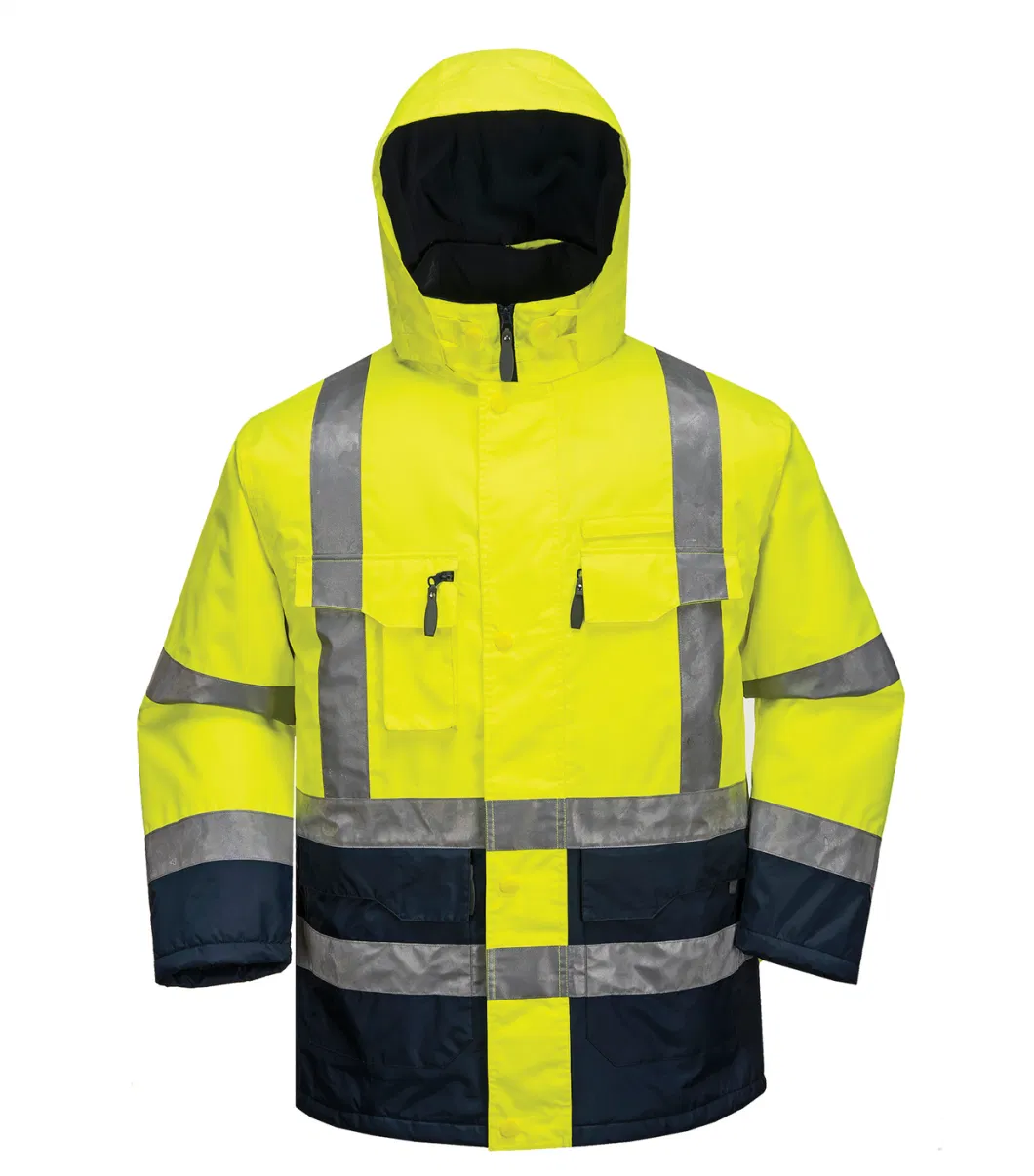 Factory Supply Winter Hivis Reflective Safety Construction Hi Vis Workwear