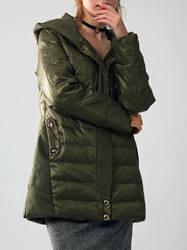 Factory Supply Women Waterproof Fashion Down Jacket Long Style Winter Jacket with Hood