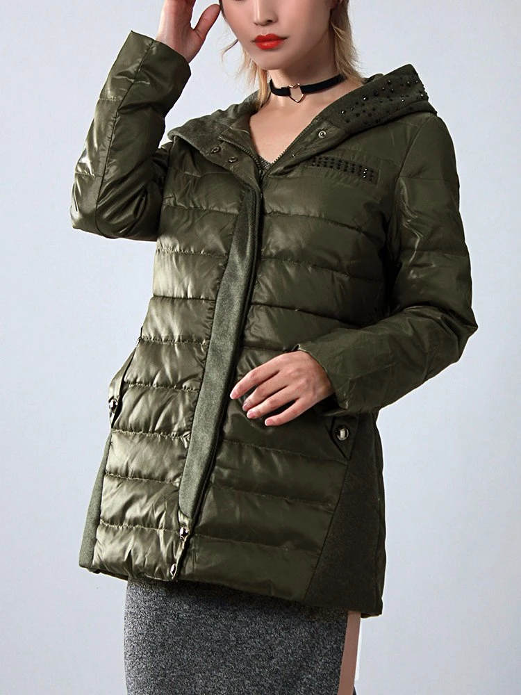 Factory Supply Women Waterproof Fashion Down Jacket Long Style Winter Jacket with Hood