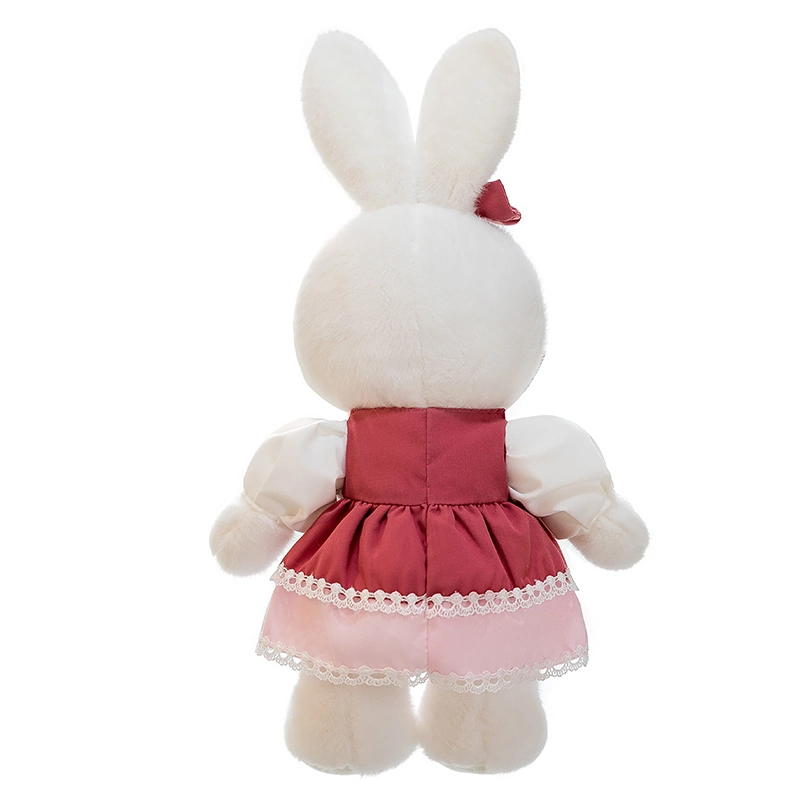 Soft Toy Stuffed Animal Custom Plush Toy Small Bunny Pink Bow Rabbit Sleeping Doll Girl Gift