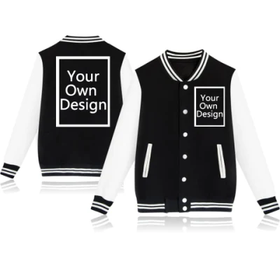 Giacca da varsity Unisex uomo personalizzata progetta il tuo logo Giacca da baseball personalizzata Donna Bomber Varsity Jackets stampato Ricamo foto Anteriore/posteriore