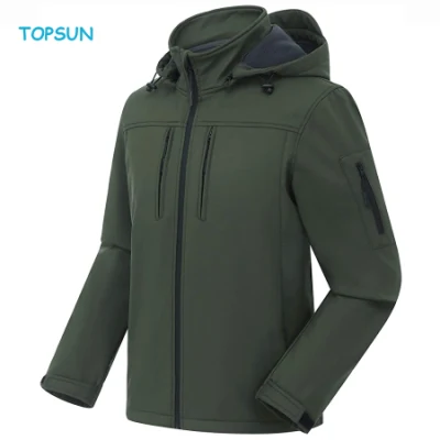 Uomo Softshell militare stile Sport invernale impermeabile antivento Moda Outdoor Giacca con cappuccio rimovibile