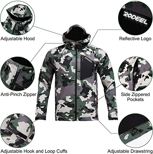 Men New Sublimation Camouflage Design Hunting Waterproof Softshell Jacket