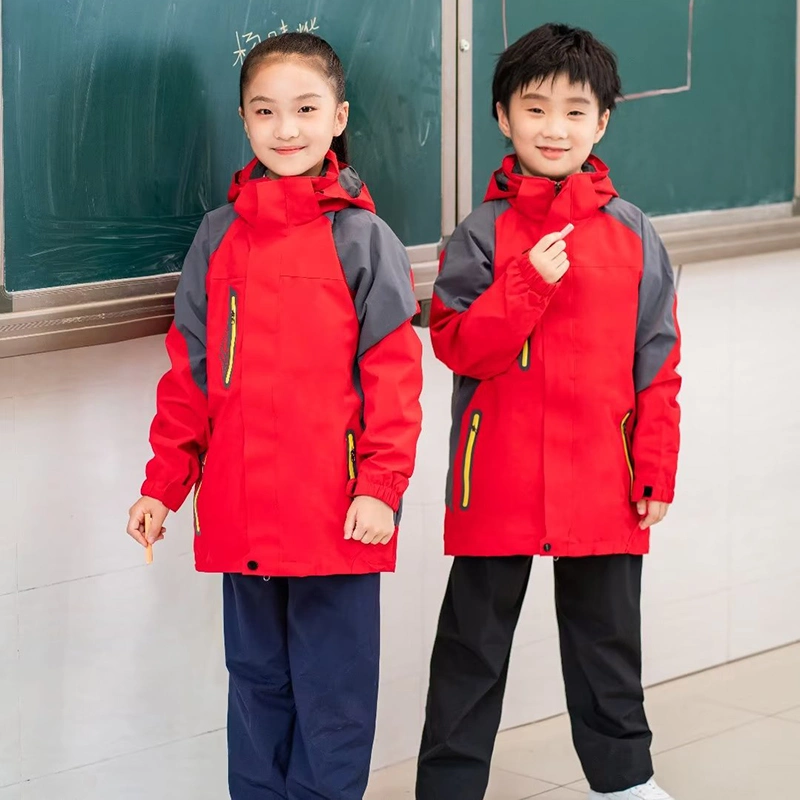 Wholesale Children&prime;s 3 in 1 Ski Wear Outdoor Jacket Waterproof Hooded Jacket