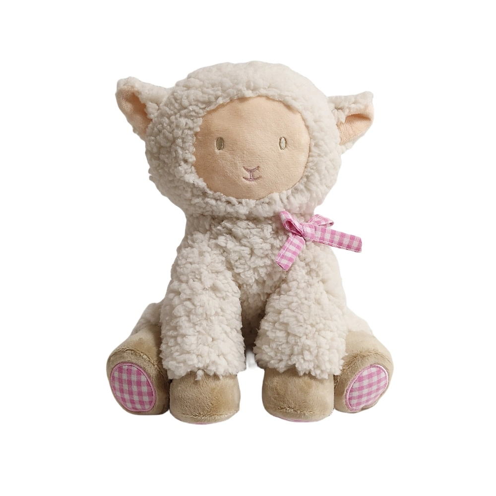 Lamb Adorable Sitting Animal Plush Soft Stuffed Custom Gift Toy with Bow