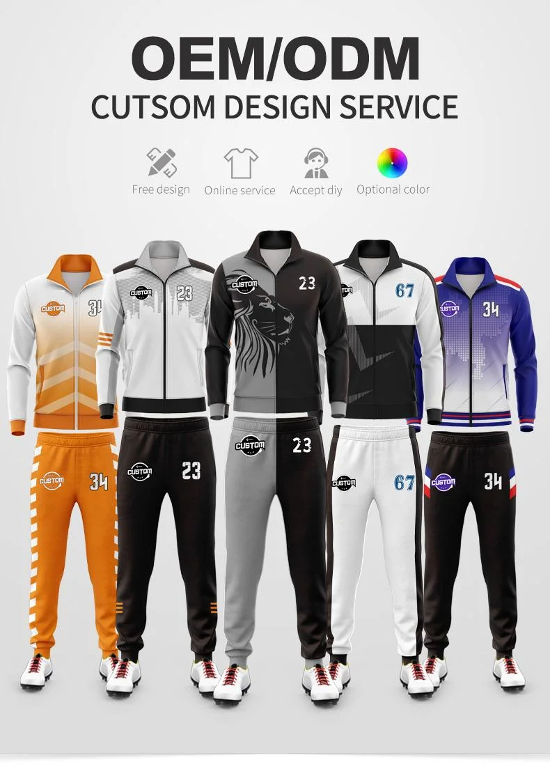 Personalized Sports Tracksuit Sublimation Printing Sportswear Men Gym Tracksuit High Quality Cheerleading Warm up