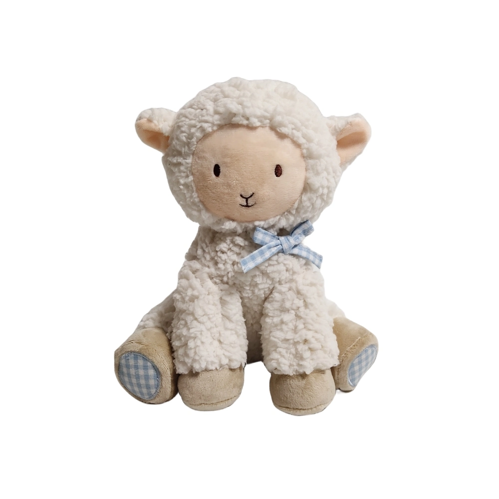 Lamb Adorable Sitting Animal Plush Soft Stuffed Custom Gift Toy with Bow