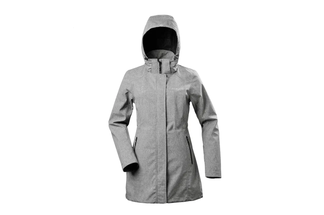 Custom Women Long Waterproof Hunting Lightweight Windbreaker Softshell Raincoat Jacket with Attached Hood