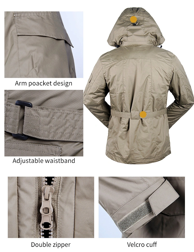 Fashionable Khaki Outdoor Hiking Men&prime;s 3 in 1 Waterproof Winter Jackets