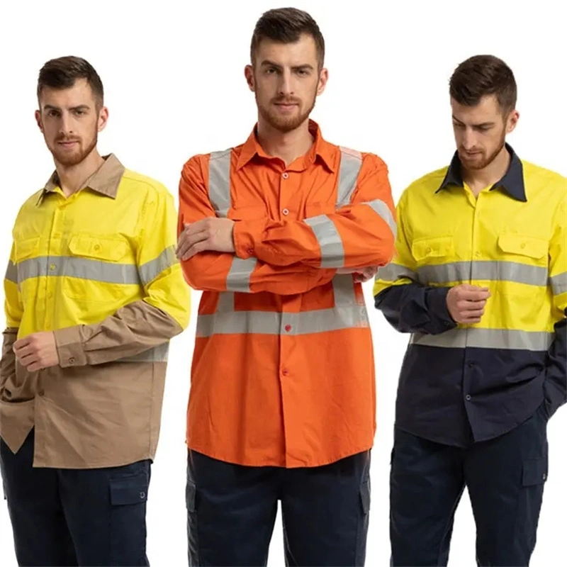 Custom Construction Hi Vis Cotton Fire Resistant Durable Uniform Jumpsuit Factory Weld Racing Traffic Mechanie Workwear Safety Wear