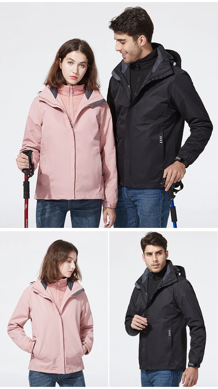 Outdoor Customized Two-Piece Fleece Lining Windproof Cote Warm Waterproof Jacket