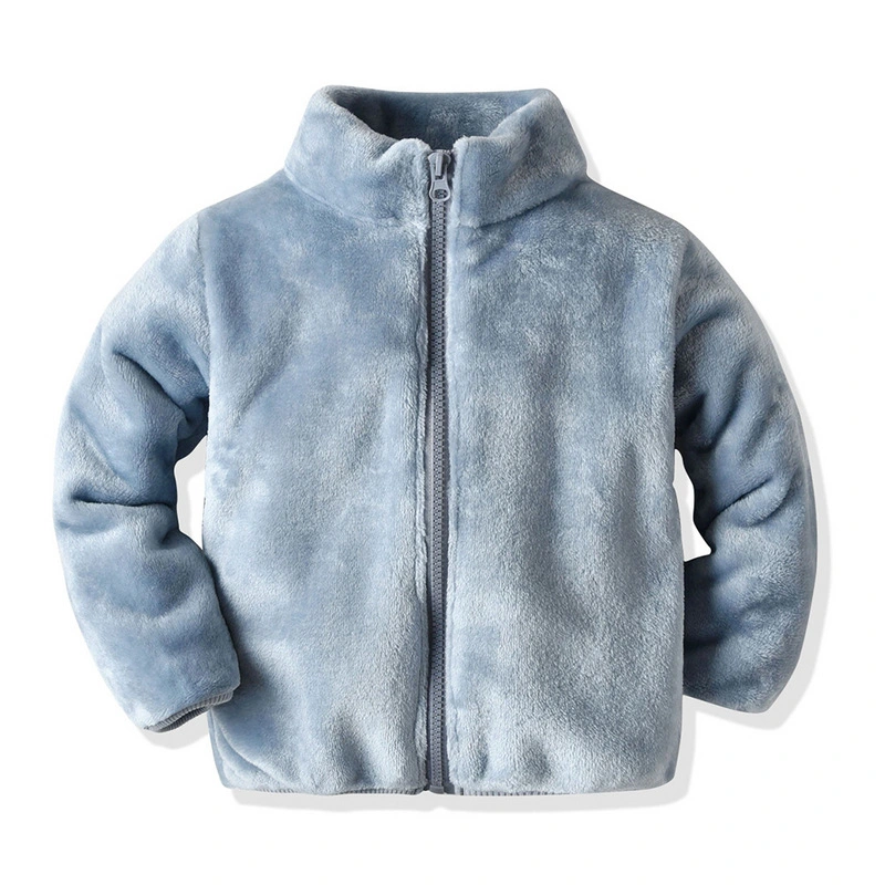 Wholesale Baby Hoody Manufacturers OEM Factory Kids Clothing Zipper Children Polar Fleece Jacket with Hood