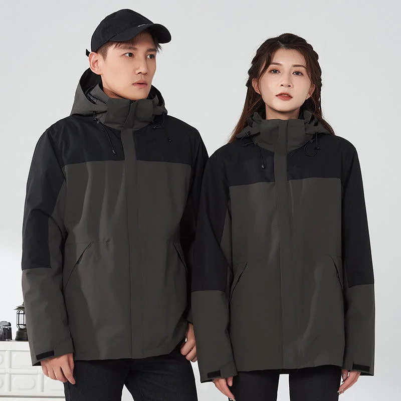 Wholesale Unisex Outdoor Hiking Jacket Removable Fleece Lining Softshell Waterproof Windbreaker OEM Custom Logo Outdoor Jacket for Men Women