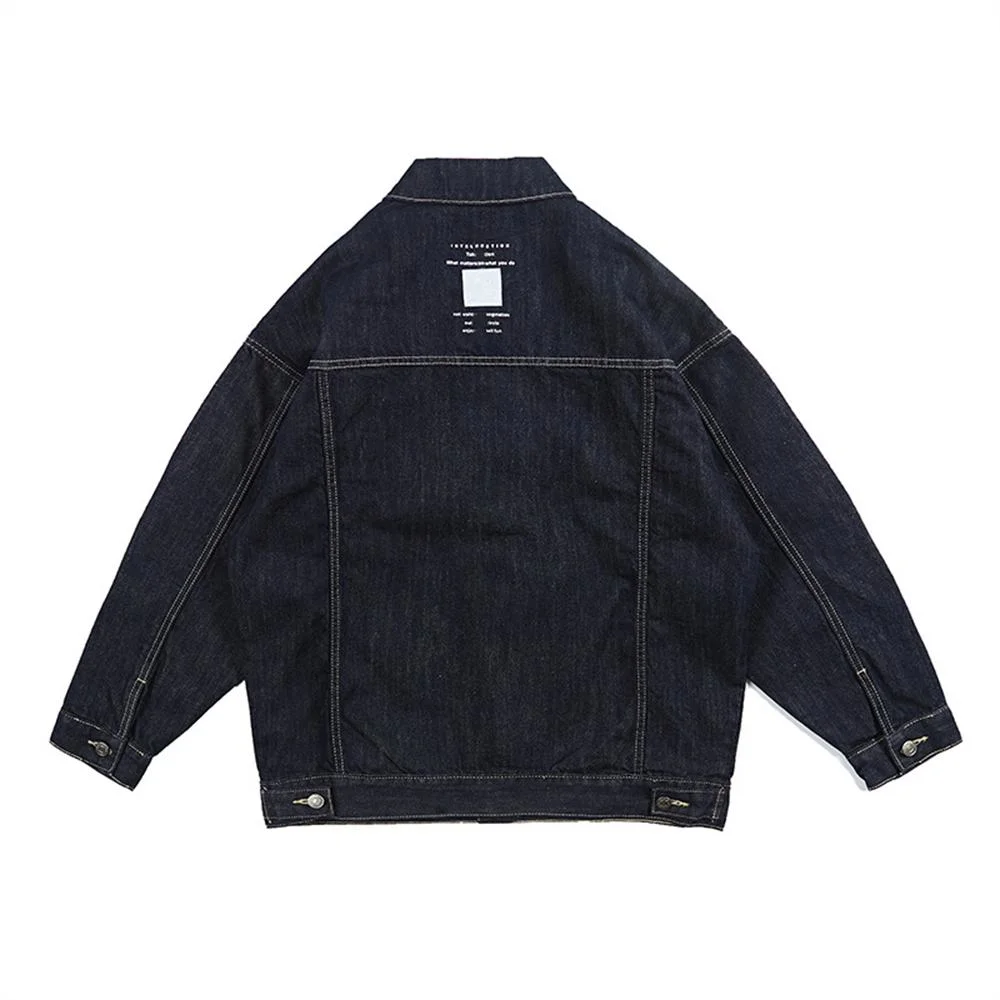 China Manufacturer Latest Design Outdoor Custom Bomber Dark Blue Denim Jacket