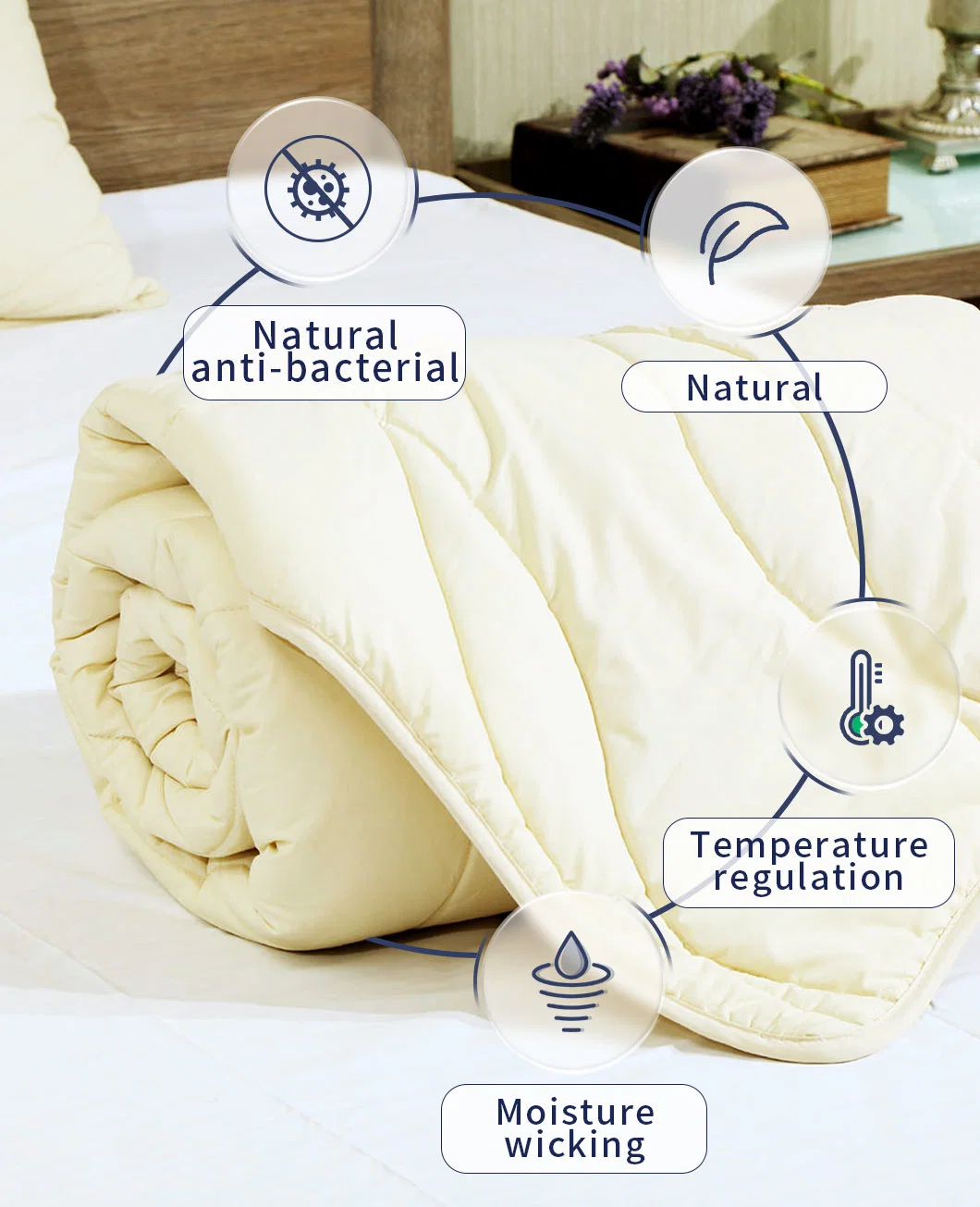 High Quality Filling 50% Bamboo Fiber 50% Pes Fiber 300GSM Bedding Soft Duvet