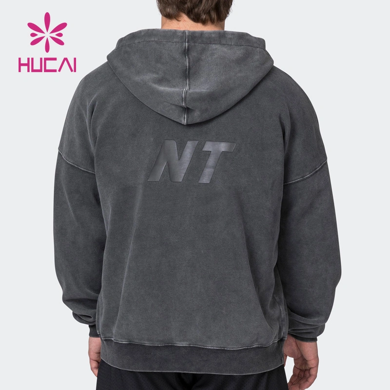 OEM Training Custom High Performance Heat-Transfer Logo Gym Clothes Manufacturer Cotton Mens Sports Gym Washed Jackets