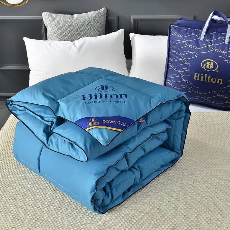 White Washed Goose / Duck Down Filled Luxury Hilton Hotel Duvet Comforter