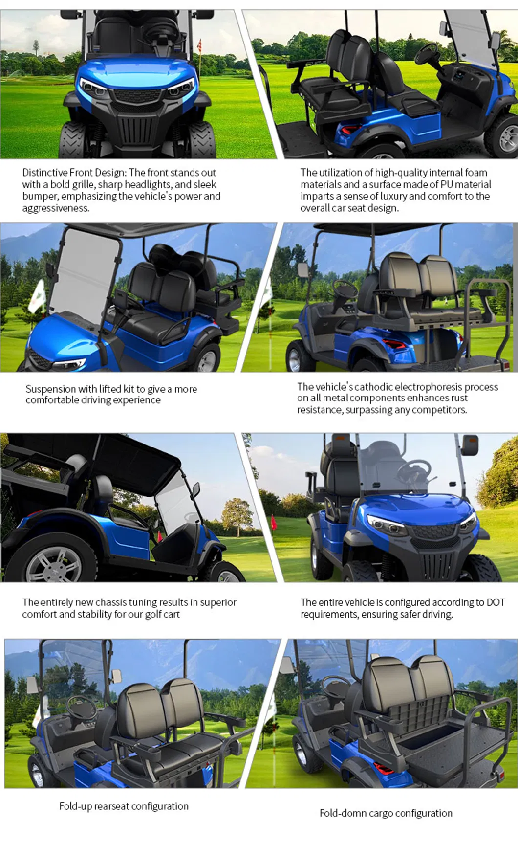 High Performance Manufacturer Hunting Car 2+2 Seater Predator H2+2 Golf Carts Lift Golf Cart