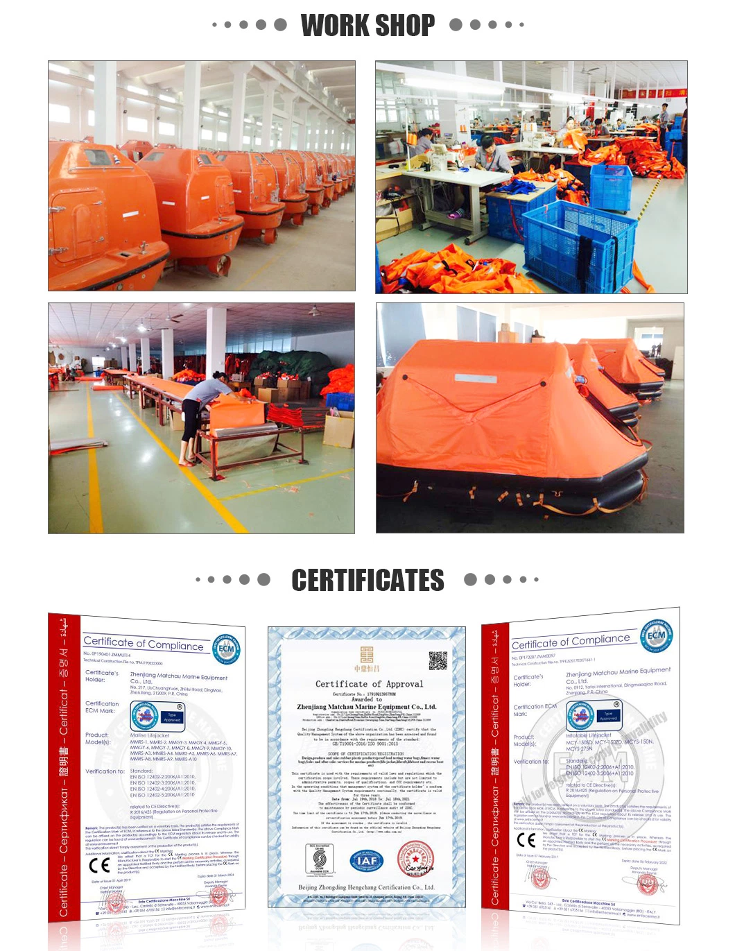 China Manufacturer CE ISO-12402 Standard Marine Life Jacket